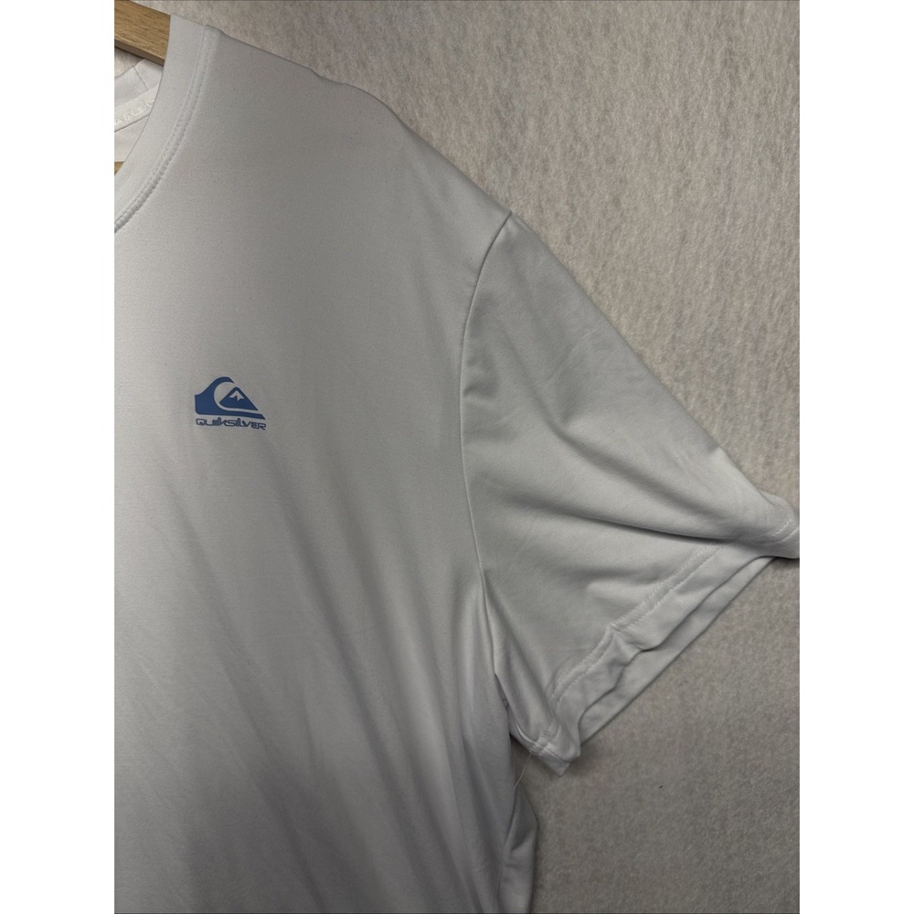 Quiksilver Mens XXL White Short Sleeve Regular Fit Logo Performance T-Shirt - Picture 3 of 14